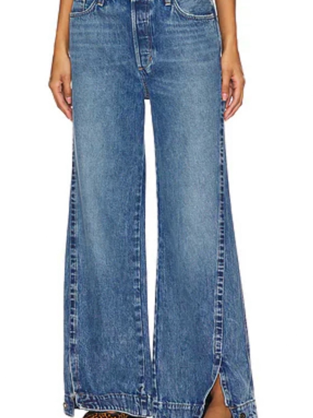 Favorite Daughter Wide-Leg Jeans in Medium Blue - Picture 3 of 9